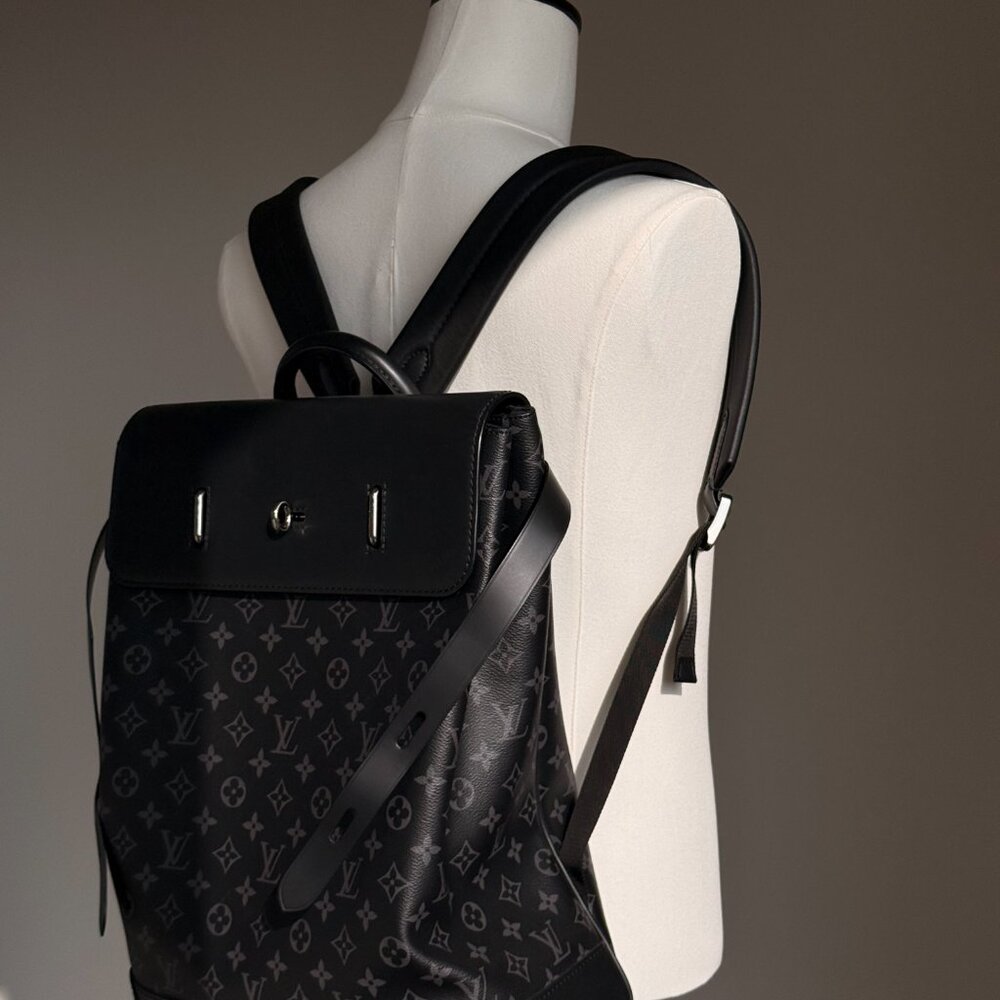 Sleek Louis Vuitton Monogram Eclipse Backpack - image 5